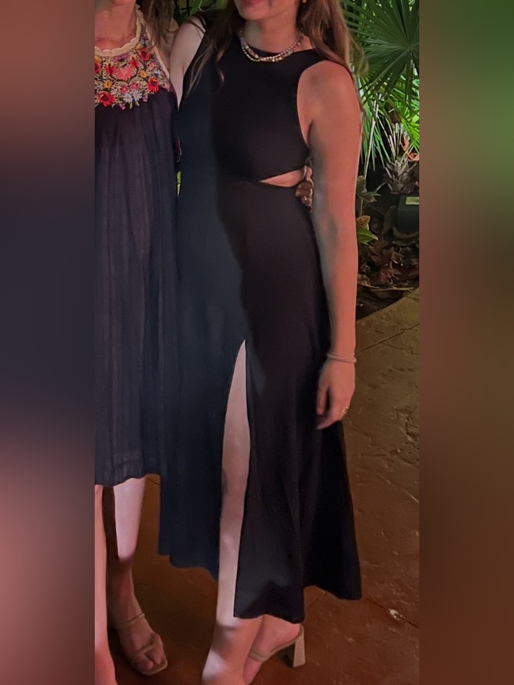 ASOS - Black Sleeveless Cutout Maxi Dress with Side Slit